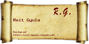 Reit Gyula névjegykártya